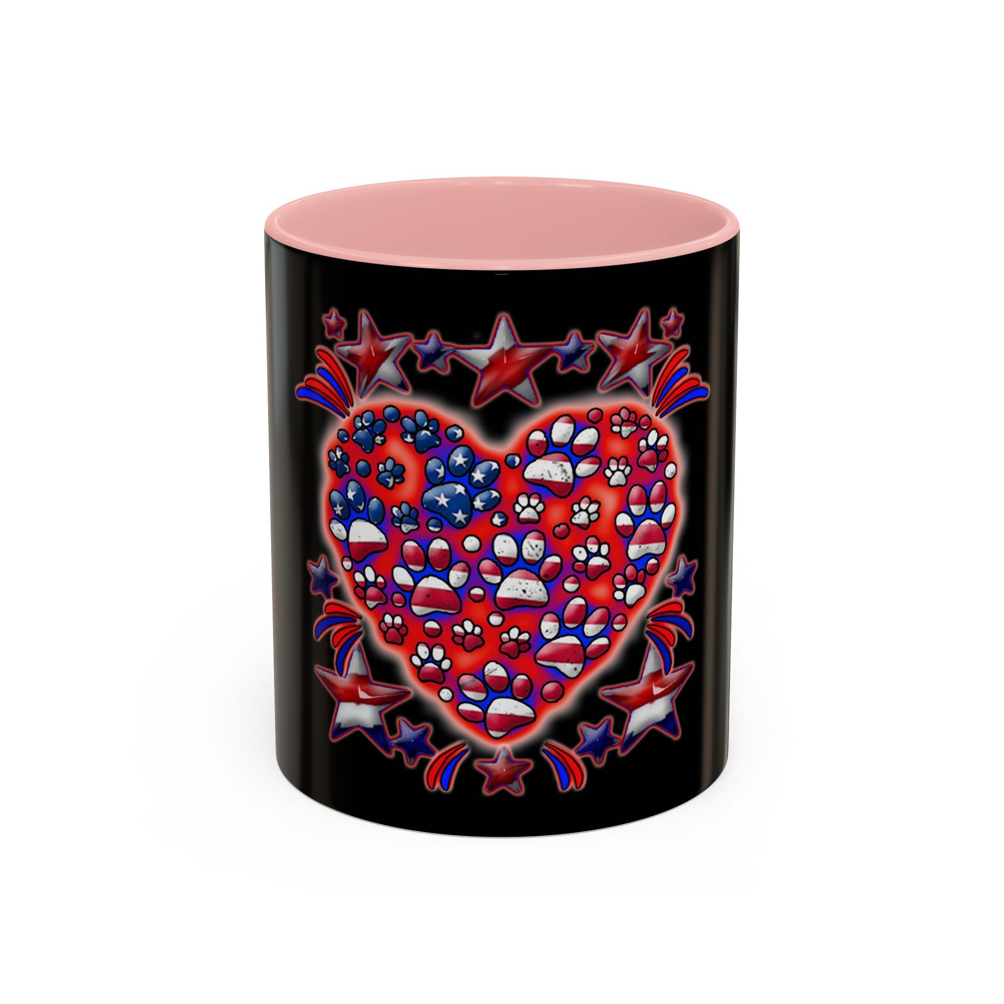 Patriotic Dog Heart / Accent Coffee Mug 11/15oz
