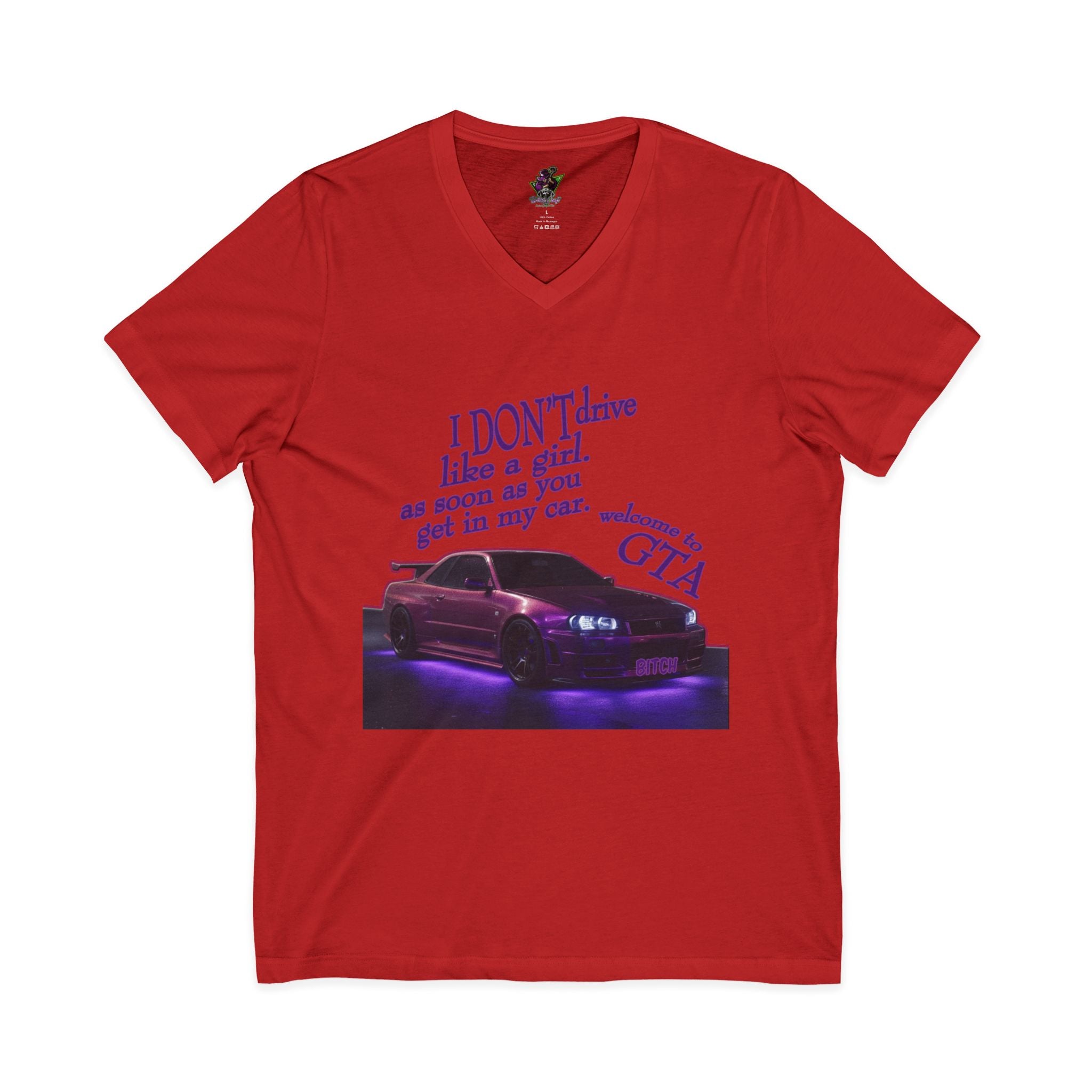 Don't Drive Like a Girl Purple / V-Neck Tee