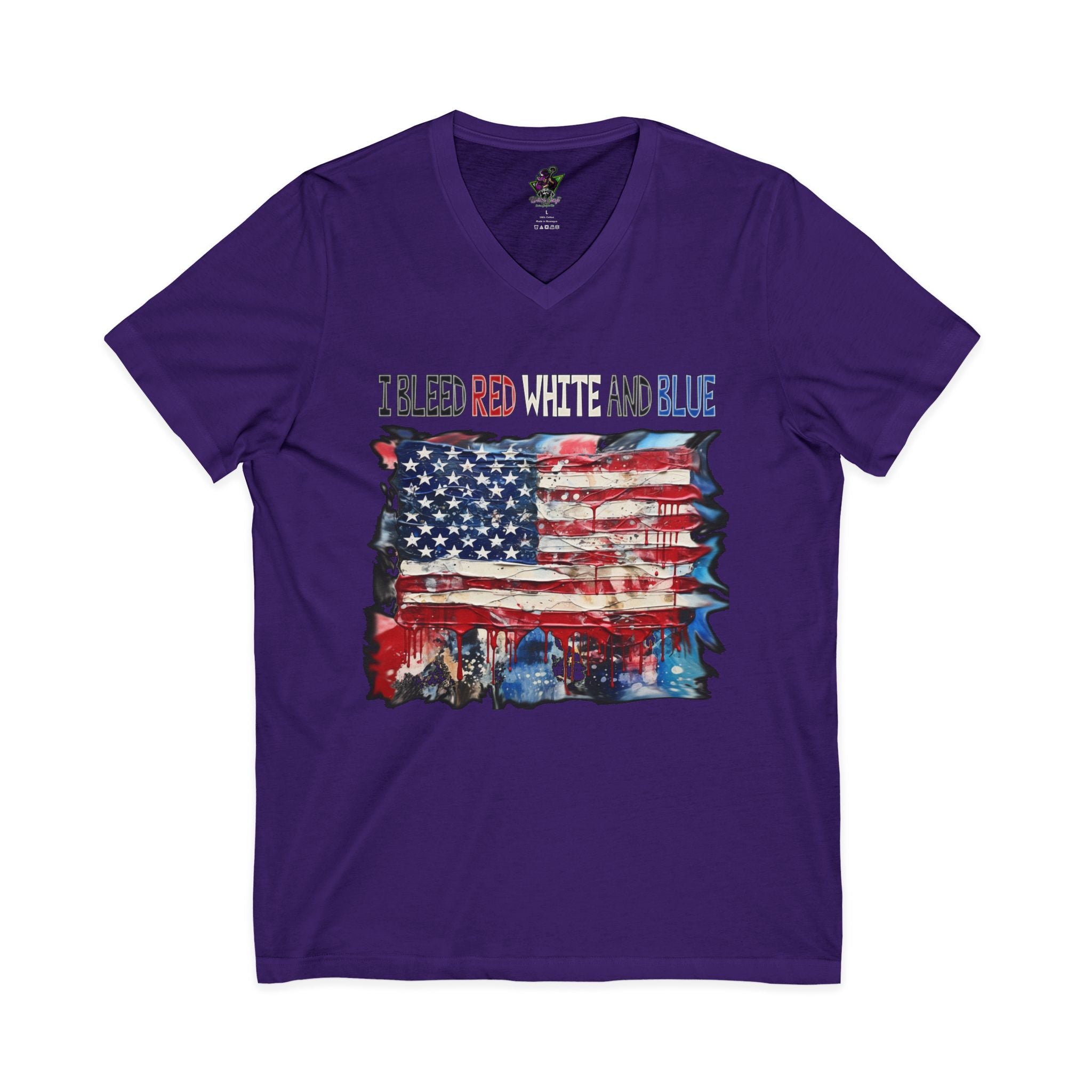 Bleed Red White & Blue / V‑Neck Tee