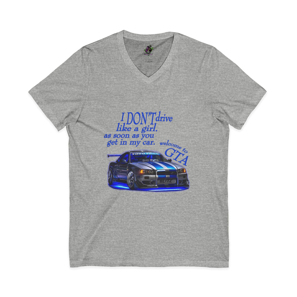Don't Drive Like A Girl Blue / V-Neck Tee