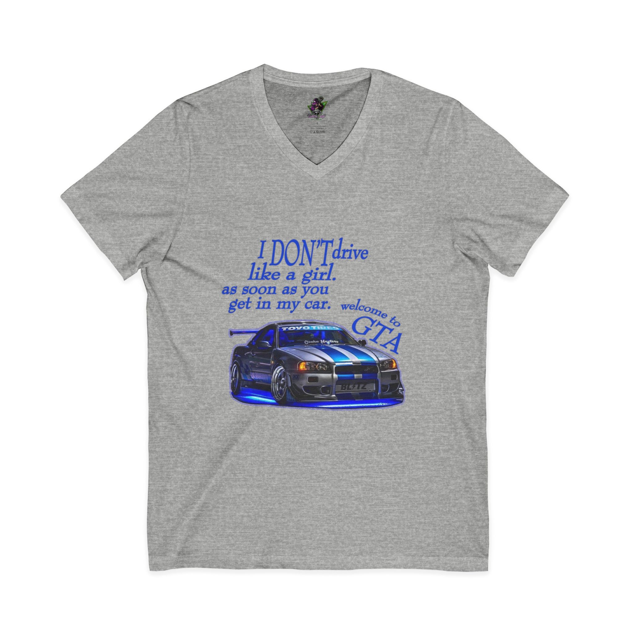 Don't Drive Like A Girl Blue / V-Neck Tee
